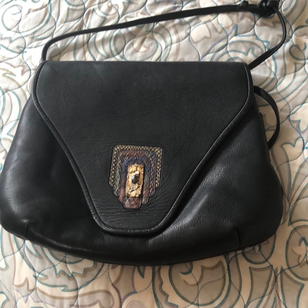 Leather bag. 9 “ high 12” wide